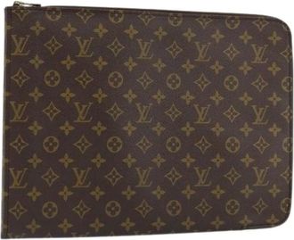 Louis Vuitton Pre-owned Clutches, female, Brown, Size: ONE SIZE Pre-owned Poche Documents Clutch