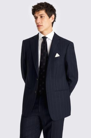 Moss Regular Fit Navy Stripe Suit Jacket