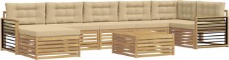 vidaXL Conjunto De Sof&aacute;s De Exterior 8 Uds. Y Beige Vidaxl