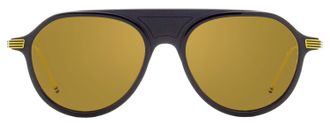 Thom Browne TB809 Pilot with Tricolor Detailing Sunglasses - Gold