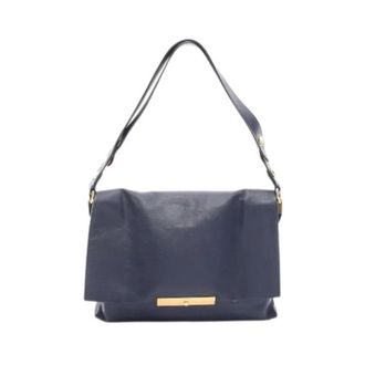 Celine Pre-owned Shoulder Bags, female, Blue, Size: ONE SIZE Pre-owned Blade Leather Shoulder Bag