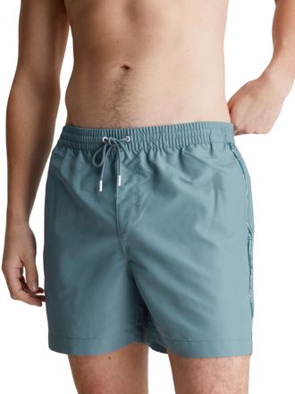Calvin Klein Men Swim Trunks Medium Drawstring Mid-Length, Turquoise (Muted Cerulean), XL