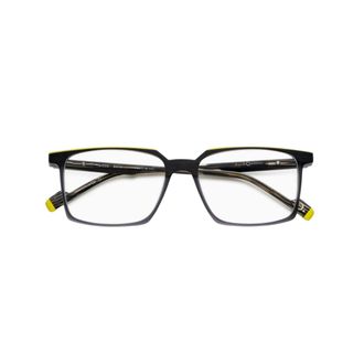 Etnia Barcelona Diego Matte Black Rectangular Eyeglasses with Subtle Yellow Accents