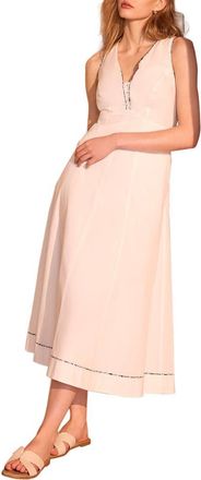 Mint Velvet Cotton Tie Detail Maxi Dress in Ivory at Nordstrom, Size 12