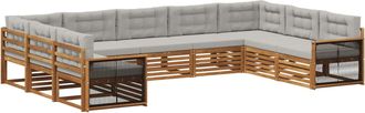 vidaXL Conjunto De Sof&aacute;s De Exterior 9 Uds. Natural Y Gris Claro Vidaxl