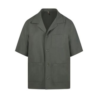 Santaniello Short Sleeve Shirts, male, Green, Size: XL 64P Shirt Jacket