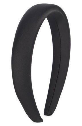 Chelsea28 Puff Satin Headband in Black at Nordstrom