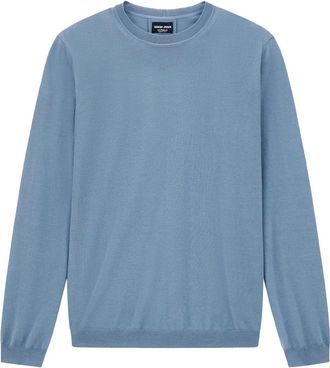 Giorgio Armani Cashmere Crew-neck Jumper - Heren - Cashmere truien - Blauw - 2XL - Truien & Vesten