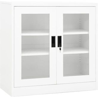 vidaXL Armario De Oficina De Acero Blanco 90x40x90 Cm Vidaxl