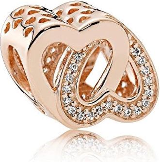 Pandora Intertwined Hearts Charm - Dames - Sieraden - Roze - ONE Size - Tweed - Accessoires