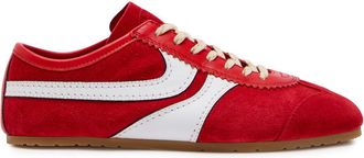 Dries Van Noten Dustin Panelled Suede Sneakers - Red - 38 (IT38 / UK5)