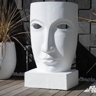 Wanda Collection Gran Estatua Cara Blanco De Jard&iacute;&shy;n De Dise&ntilde;o