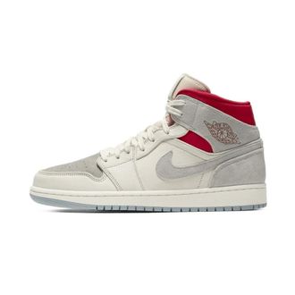 Nike Jordan 1 Mid Premium - unisex - Sport - Grijs - Maat: 42 1/2 EU Wol