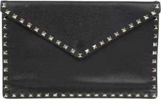 Valentino Pre-owned Clutches, female, Black, Size: ONE SIZE Pre-owned Rockstud Envelope Clutch
