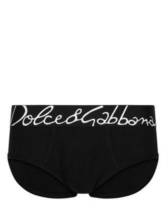 Dolce & Gabbana Slip con banda logo - Nero