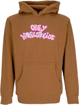 Obey Butterfly Basic Hooded Fleece Womens Hoodie - Heren - Hoodies - Bruin - L - Katoen - Hoodies & sweatvesten