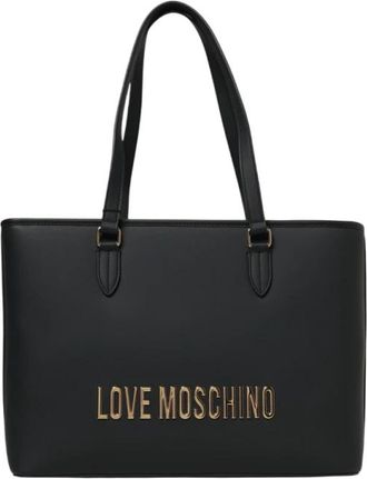 Love Moschino Logo Lettering Shopping - Dames - Shoppers - Zwart - ONE Size - Polyester - Tassen
