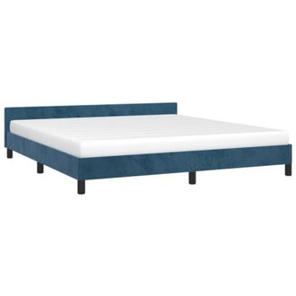 vidaXL Estructura De Cama Sin Colch&oacute;n Terciopelo Azul Oscuro 160x200cm Vidaxl