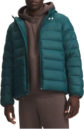 Under Armour Legend Down Hooded Performance Puffer Jacket in Arden Green//White at Nordstrom, Size Xx-Large