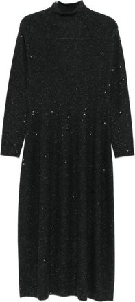 Antonelli Kleedjes, Dames, Zwart, M, Pailletten, Zwarte Pailletten A-Lijn Rok Jurk