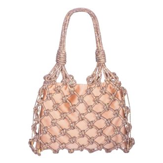 Hibourama Bags Handbags, female, Pink, Size: ONE SIZE Mesh Crystal Shoulder Bag