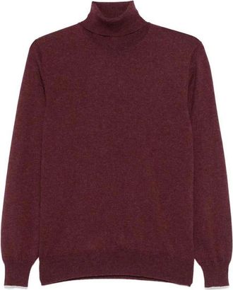 Brunello Cucinelli Cashmere coltrui - Heren - Cashmere truien - Rood - 2XL - Kasjmier - Truien & Vesten