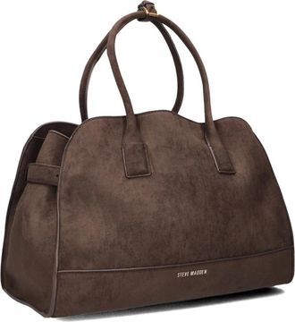 Steve Madden Tassen, Dames, Bruin, ONE Size, Wol, Bruine leren schoudertas Bharlii