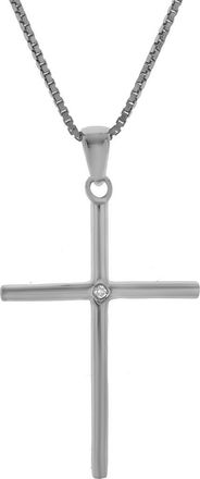 LuvMyJewelry Ruth Sterling Silver 0.01 Ct Diamond Cross Pendant in 925 Sterling Silver at Nordstrom