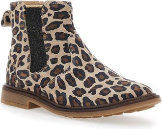 Pom dApi Girls Multicolor Ankle Boots With Leopard Motif Rubber