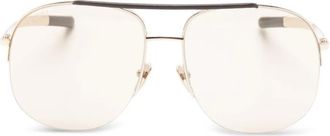 Gucci Occhiali da sole con montatura stile pilota - Oro
