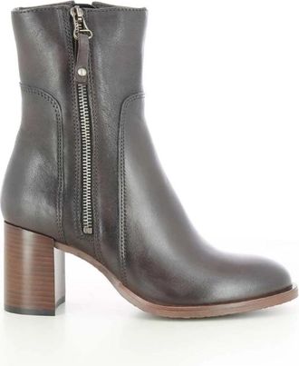 Mjus Bruine Damesschoenen Stijlvol Model - Dames - Laarzen met Hak - Bruin - 39 EU - Schoenen