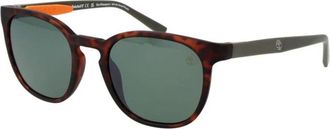 Timberland Bruine Gepolariseerde Ronde Zonnebril Roestvrij Staal - Heren - Zonnebrillen - Bruin - ONE Size - Accessoires