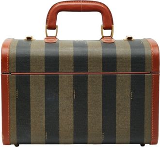 Fendi Black Brown Pvc Leather Wash Bag (Pre-Owned)