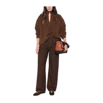 Uma Wang UMA Wang, Dames, Jeans, Bruin, Maat: S Katoen