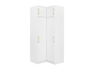 Vente-Unique Armario esquinero de 2 puertas - An. 115 cm - Blanco + Elevaci&oacute;n - LIZANDRO
