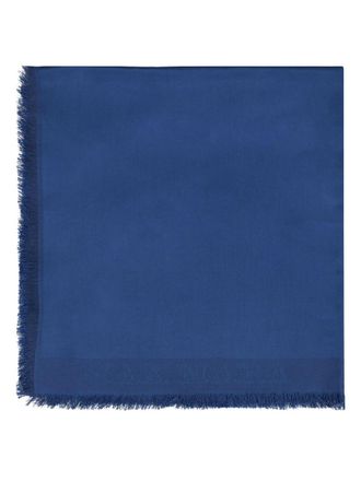 Max Mara Wales frayed silk scarf - women - Silk/Lyocell - One Size - Blue