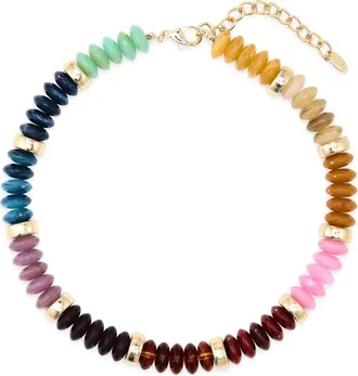 Natasha Beaded Collar Necklace in Pink Multi at Nordstrom Rack