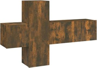 vidaXL Vidaxl - Set De Muebles De Tv 3 Pzas Madera Contrachapada Roble Ahumado