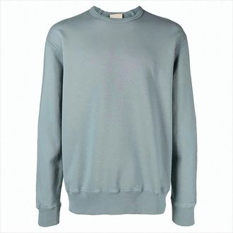 Ten c Blue-Grey Sweatshirt With Logo Patch Detail