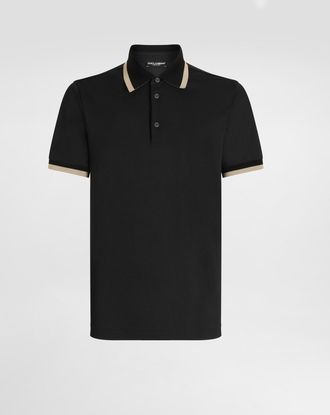 Dolce & Gabbana Jersey Polo Shirt - Man T-shirts And Polos Black 46