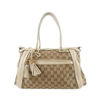 Gucci Pre-owned Handbags, female, Beige, Size: ONE SIZE Pre-owned GG Canvas Tote Bag