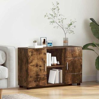 vidaXL vidaXL Credenza con porta FLORIN Rovere fum&eacute; 88,5 x 30,5 x 55,5 cm