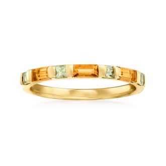 Ross-Simons Citrine and. Peridot Ring in 14kt Yellow Gold