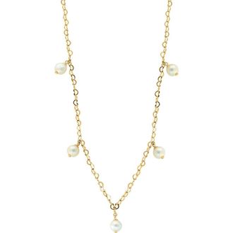 Effy Freshwater Pearl Station Heart Chain Necklace in White at Nordstrom Rack, Size 18