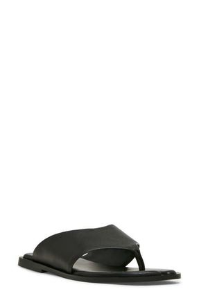 Steve Madden Illia Flip Flop in Black Leather at Nordstrom, Size 6.5