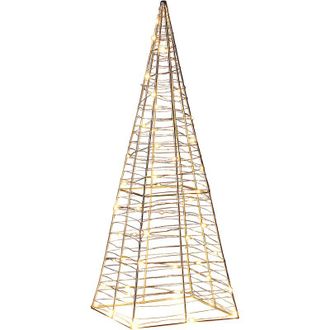 Beliani Beliani - Decoraci&oacute;n Figura De Navidad Led Metal Plateado &Aacute;rbol De Temporada Exteriores Puksala