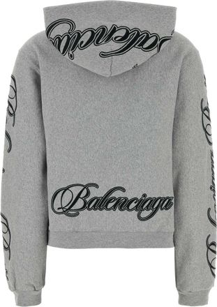 Balenciaga Womens Grey Cotton Sweatshirt Light Htr Grey-Black T Ri Polyester Felpe Grey/black Sweater