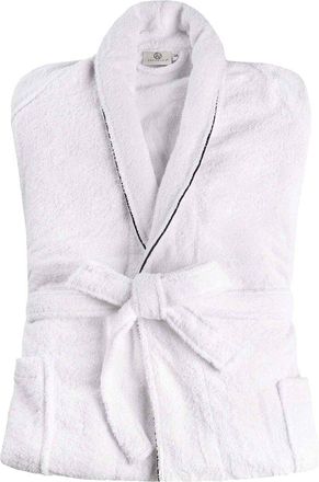Superior Adult Unisex White Embroidered Highly Absorbent Fluffy Bathrobe