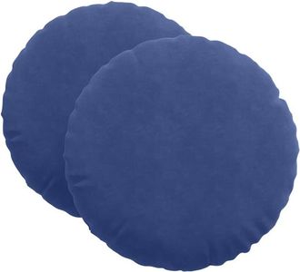 vidaXL Cojines Para Asiento 2 Pcs Azul Polic&iacute;a &Oslash; 40 X 13 Cm Terciopelo Vidaxl