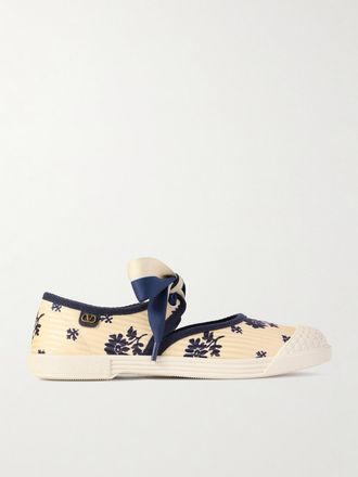 Valentino Garavani Sneakers In Seta Jacquard Stampata Con Finiture In Gomma Bay By Bay Ballerina - Bianco sporco